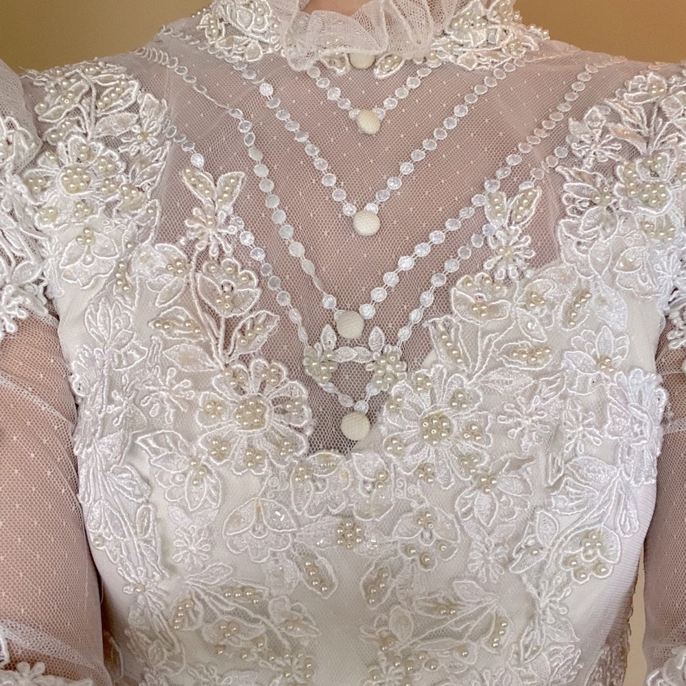 Vintage lace wedding gown